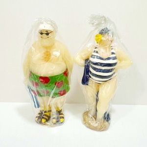 New Vintage Bathing Beauties Man & Woman Swimsuit couple Candle Set